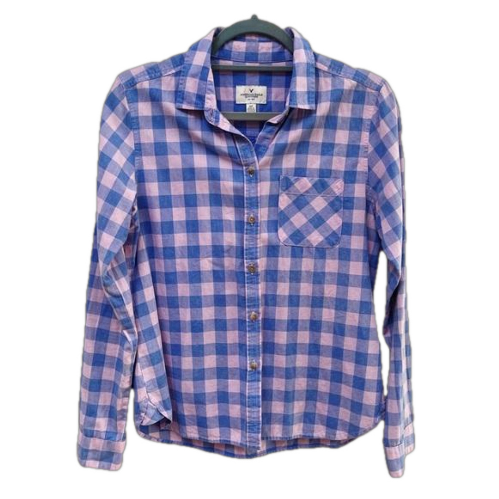 American Eagle Checkered Button Up - image 1